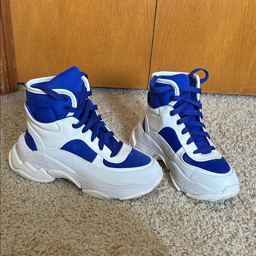 Jeffrey Campbell Blue and White Sneakers